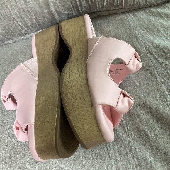 Sam & Libby Womens Platform Sandals Indie Double Bow Ballet Pink 10 Slip On Shoe - Picture 4 of 13